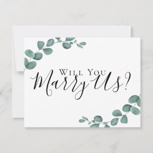 Invitation Eucalyptus Mariez-Vous Serez-Vous Notre Célébrant