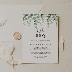 Invitation Eucalyptus minimaliste Je fais BBQ