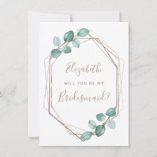 Invitation Eucalyptus moderne Aquarelle Verdure Bridesmaid