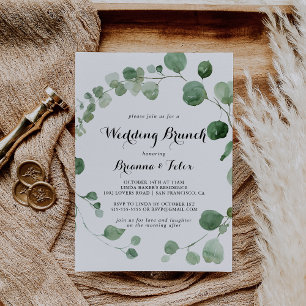 Invitation Eucalyptus Moderne Calligraphie Mariage Brunch