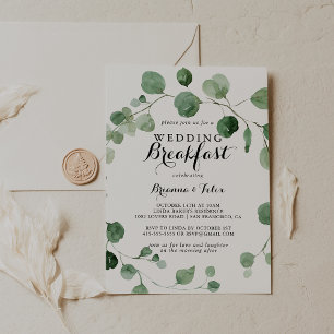 Invitation Eucalyptus Moderne Calligraphie Mariage Petit déje