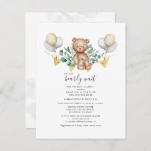 Invitation Eucalyptus moderne Couples Baby shower Ours Foliin