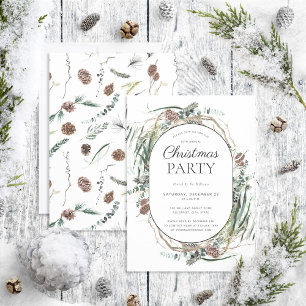 Invitation Eucalyptus moderne Dusty Fête de Noël d'hiver