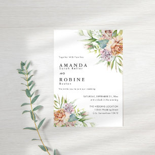 Invitation Eucalyptus moderne Élégant Mariage minimal