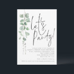Invitation Eucalyptus Moderne Faisons la fête 21ème Anniversa<br><div class="desc">Eucalyptus Moderne Faisons la fête 21ème Anniversaire. Un prix économique PETIT 4, 5 po x 5, 6 po alternatif. Disponible dans un STOCK CARTE SEMI GLOSS 110 lb qui est l'option par défaut (recommandé pour les invitations, similaire à l'épaisseur d'une carte postale), OU un STOCK PAPIER THINNER SATIN FINISH 80...</div>