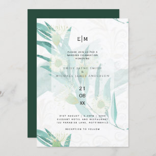 Invitation Eucalyptus moderne Feuille mariage vert invite