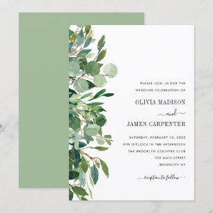 Invitation Eucalyptus moderne Mariage de feuillage