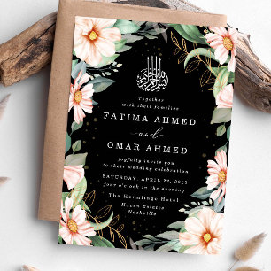 Invitation Eucalyptus Pêcher Floral musulman Mariage musulman