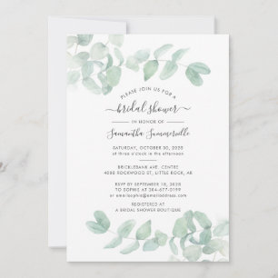 Invitation Eucalyptus Plantes Succulentes Vertes Baby Shower