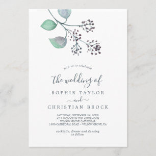 Invitation Eucalyptus pourpre et vert Le Mariage de