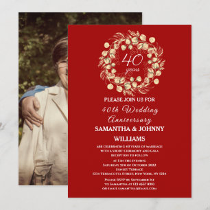 Invitation Eucalyptus Ruby 40ème anniversaire de Mariage Phot