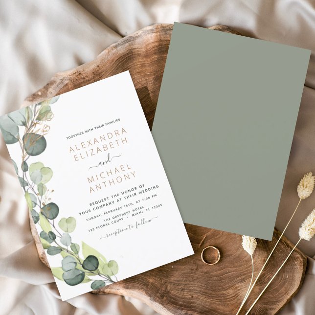 Invitation Eucalyptus Rustic Botanical Greenery Mariage (Créateur téléchargé)