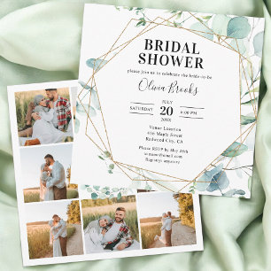 Invitation Eucalyptus Rustic Photo Fête des mariées