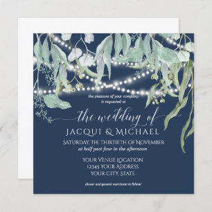 Invitation Eucalyptus Rustic Winery Marine String Mariage