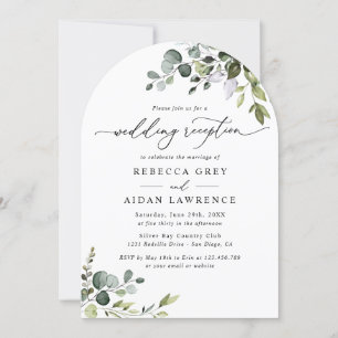 Invitation Eucalyptus Rustique Arc Verdure Réception de maria