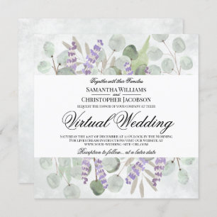 Invitation Eucalyptus rustique et Mariage virtuel Lavender