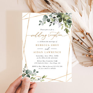 Invitation Eucalyptus Rustique Greenery Réception de mariage