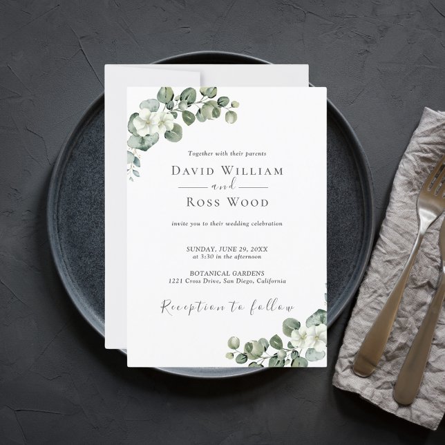 Invitation Eucalyptus Rustique Mariage de verdure (Eucalyptus Rustic Greenery Wedding Invitation
)