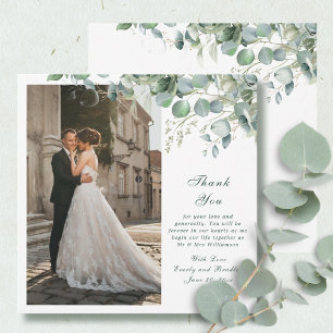 Invitation Eucalyptus Sage Emerald Script Mariage Merci