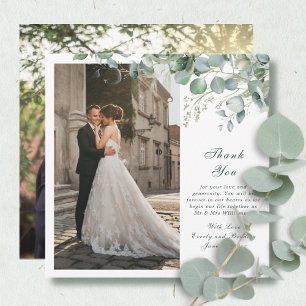 Invitation Eucalyptus Sage Emerald Script Mariage Merci