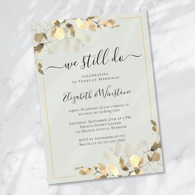 Invitation Eucalyptus Sage Green Vow Renouvellement (Créateur téléchargé)