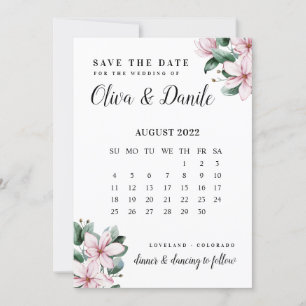 Invitation Eucalyptus Script Calendrier Photo Enregistrer La