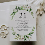Invitation Eucalyptus Simple Brown Floral 21e fête d'annivers<br><div class="desc">Cette simple invitation à la fête du 21ème anniversaire d'eucalyptus brun brun est parfaite pour une fête d'anniversaire moderne. Le design présente artistiquement peint à la main de beaux feuilles vert eucalyptus arrangés en formes géométriques,  inspirant la beauté naturelle.</div>