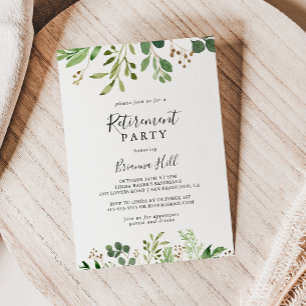 Invitation Eucalyptus Simple Brown Floral Retraite Party