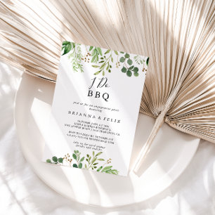 Invitation Eucalyptus Simple Floral I Do BBQ Engagement Party