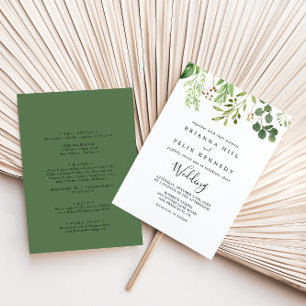 Invitation Eucalyptus Simple Floral Mariage avant et arrière