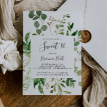 Invitation Eucalyptus Simple Floral Sweet 16 Anniversaire<br><div class="desc">Cette simple invitation à la fête de 16 ans à l'eucalyptus est parfaite pour un anniversaire moderne. Le design présente artistiquement peint à la main de beaux feuilles vert eucalyptus arrangés en formes géométriques,  inspirant la beauté naturelle.</div>