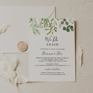 Invitation Eucalyptus Simple Nous Refaisons Vow Renouvellemen