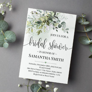 Invitation Eucalyptus succulent verdure nuptiale douche