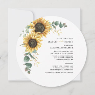 Invitation Eucalyptus Sunflower Brunch Fête des mariées mouss