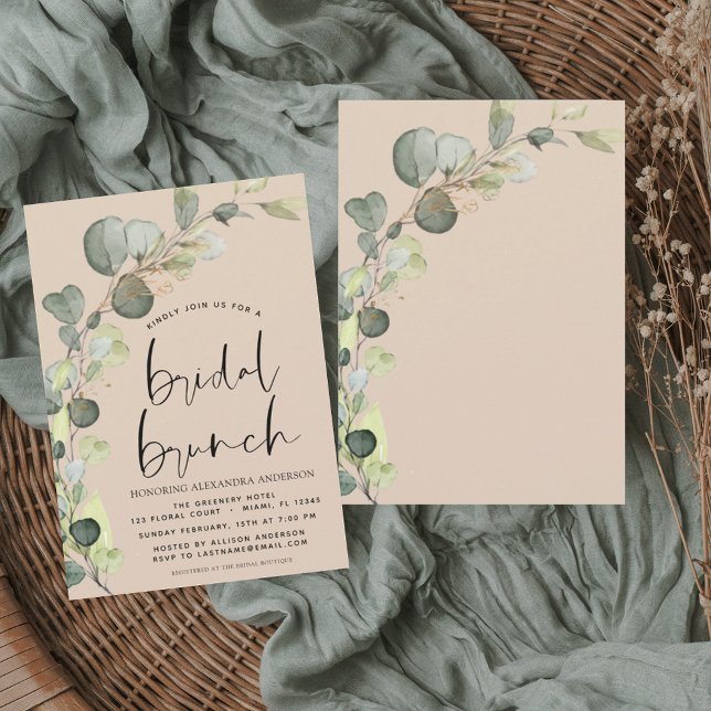 Invitation Eucalyptus Terracotta Bridal Brunch Douche (Créateur téléchargé)