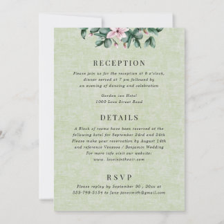 Invitation Eucalyptus tout en un seul Sage Vert Monogramme Ma