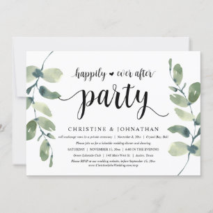Invitation Eucalyptus verdoyant, Encre noire, Elopement Maria