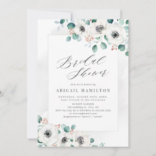 Invitation Eucalyptus verdure anémone floral douche nuptiale