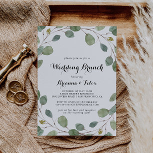 Invitation Eucalyptus Verdure Calligraphie Mariage Brunch