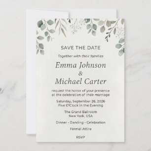 Invitation Eucalyptus Verdure & Gypsophile Save