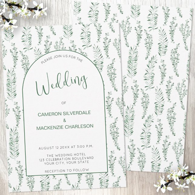 Invitation Eucalyptus Verdure Mariage élégant (Créateur téléchargé)