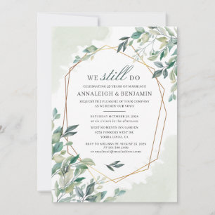 Invitation Eucalyptus Verdure Mariage géométrique Renouvellem