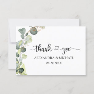 Invitation Eucalyptus Verdure Merci élégant