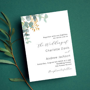 Invitation Eucalyptus verdure moderne luxe mariage