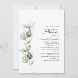 Invitation Eucalyptus Verdure Script Fête des mariées botaniq