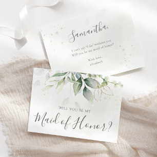Invitation Eucalyptus Verdure Serez-Vous Ma Fille D'Honneur