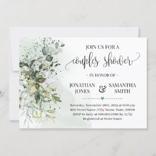 Invitation Eucalyptus verdure succulent couples douche