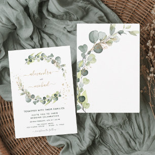 Invitation Eucalyptus Verdure Succulent Mariage élégant