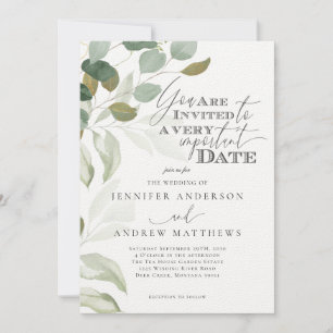 Invitation Eucalyptus Verdure Succulent Mariage élégant