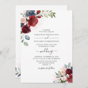 Invitation Eucalyptus Vert Dusty Mariage botanique bleu